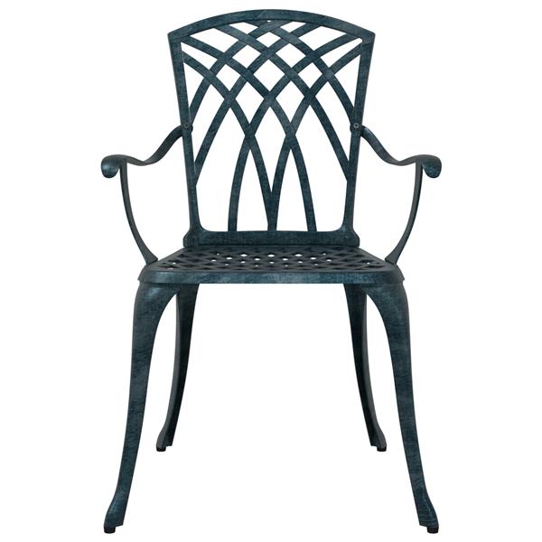 Grote foto vidaxl tuinstoel 2 pcs groen 55 x 56.5 x 91cm aluminium tuin en terras tuinmeubelen