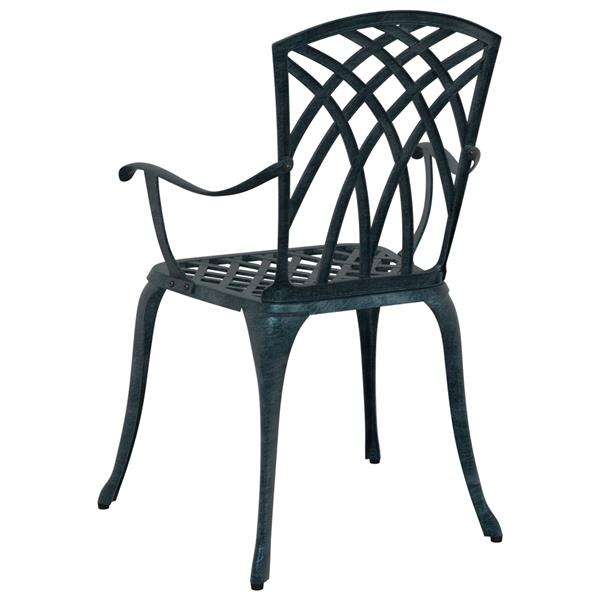 Grote foto vidaxl tuinstoel 2 pcs groen 55 x 56.5 x 91cm aluminium tuin en terras tuinmeubelen