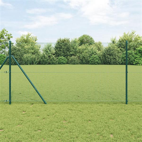 Grote foto vidaxl gelaste draadhek groen 1.4 x 50 m staal tuin en terras hekken en schuttingen