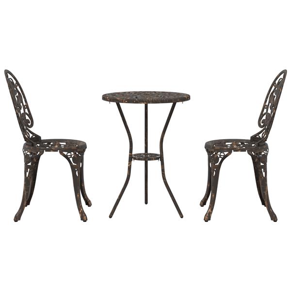 Grote foto vidaxl tuin bistro set 3 pcs brons aluminium tuin en terras tuinmeubelen