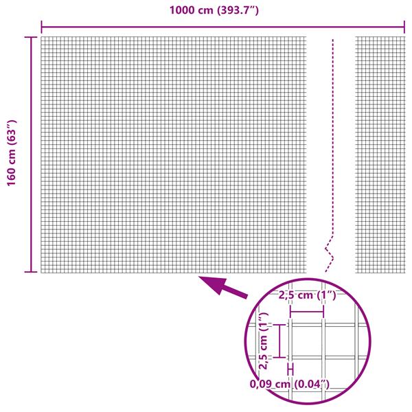 Grote foto vidaxl gelaste draadhek groen 1.6 x 10 m staal tuin en terras hekken en schuttingen