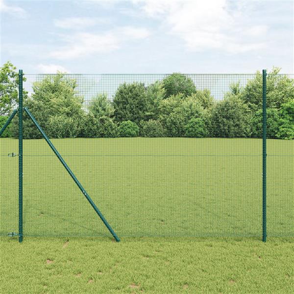 Grote foto vidaxl gelaste draadhek groen 1.6 x 10 m staal tuin en terras hekken en schuttingen