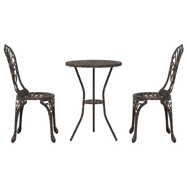 Grote foto vidaxl tuin bistro set 3 pcs brons aluminium tuin en terras tuinmeubelen