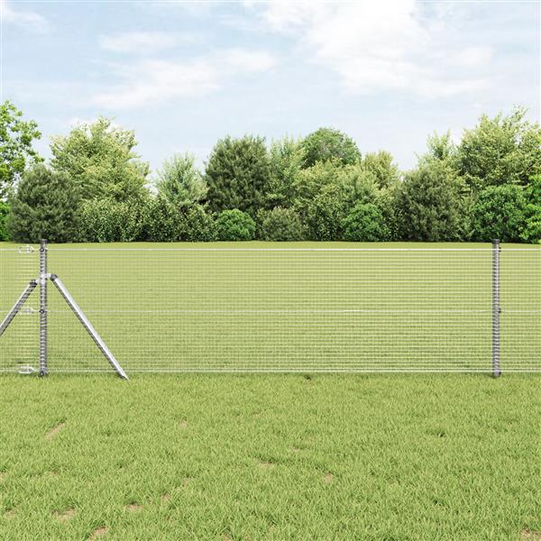 Grote foto vidaxl gelaste draadhek zilver 0.5 x 100 m staal tuin en terras hekken en schuttingen