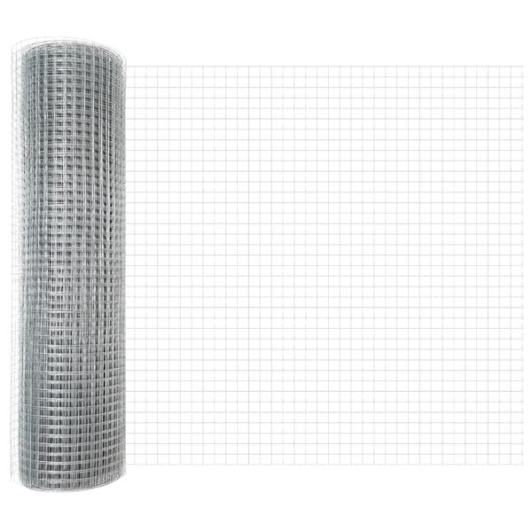 Grote foto vidaxl gelaste draadhek zilver 0.5 x 100 m staal tuin en terras hekken en schuttingen