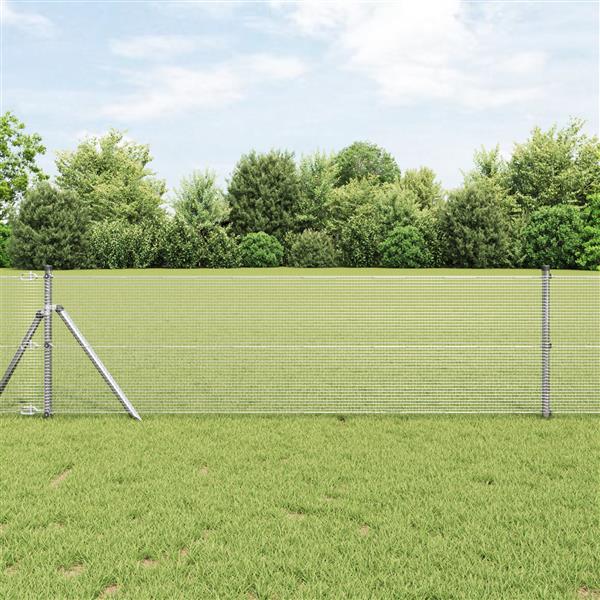 Grote foto vidaxl gelaste draadhek zilver 0.4 x 100 m staal tuin en terras hekken en schuttingen