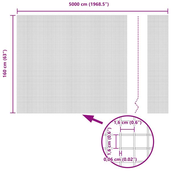 Grote foto vidaxl gelaste draadhek zilver 1.6 x 50 m staal tuin en terras hekken en schuttingen