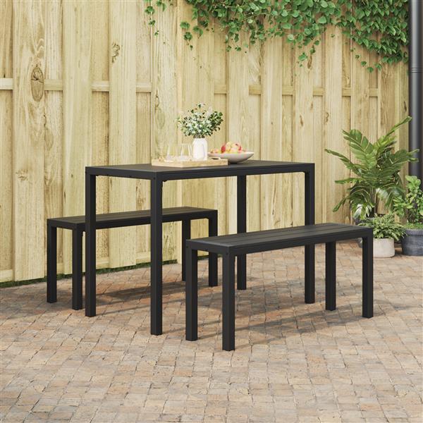 Grote foto vidaxl tuin eetset met kussen 3 pcs antraciet staal tuin en terras tuinmeubelen