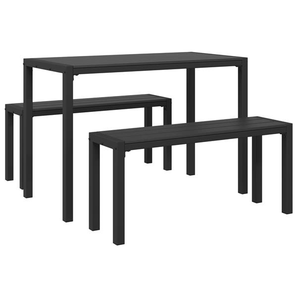 Grote foto vidaxl tuin eetset met kussen 3 pcs antraciet staal tuin en terras tuinmeubelen