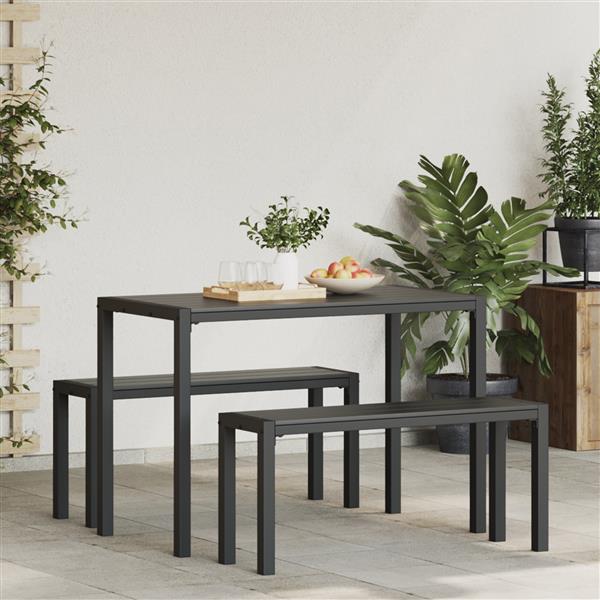 Grote foto vidaxl tuin eetset met kussen 3 pcs antraciet staal tuin en terras tuinmeubelen