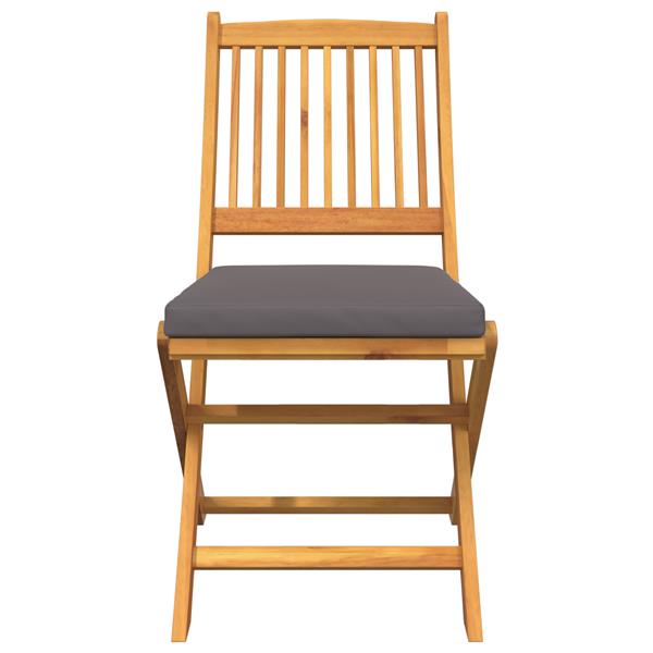Grote foto vidaxl opvouwbare stoel met kussen 2 pcs grijs 49 x 57 5 x 92cm tuin en terras tuinmeubelen