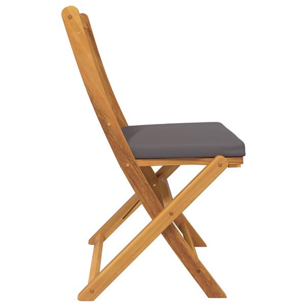Grote foto vidaxl opvouwbare stoel met kussen 2 pcs grijs 49 x 57 5 x 92cm tuin en terras tuinmeubelen