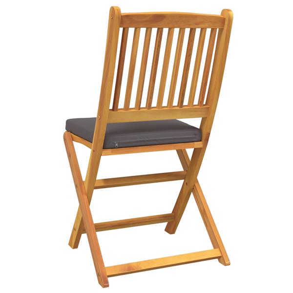 Grote foto vidaxl opvouwbare stoel met kussen 2 pcs grijs 49 x 57 5 x 92cm tuin en terras tuinmeubelen