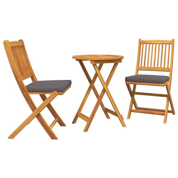 Grote foto vidaxl tuin bistro set 3 pcs bruin massief acaciahout tuin en terras tuinmeubelen