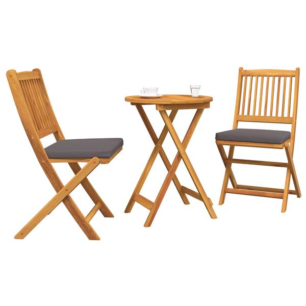 Grote foto vidaxl tuin bistro set 3 pcs bruin massief acaciahout tuin en terras tuinmeubelen