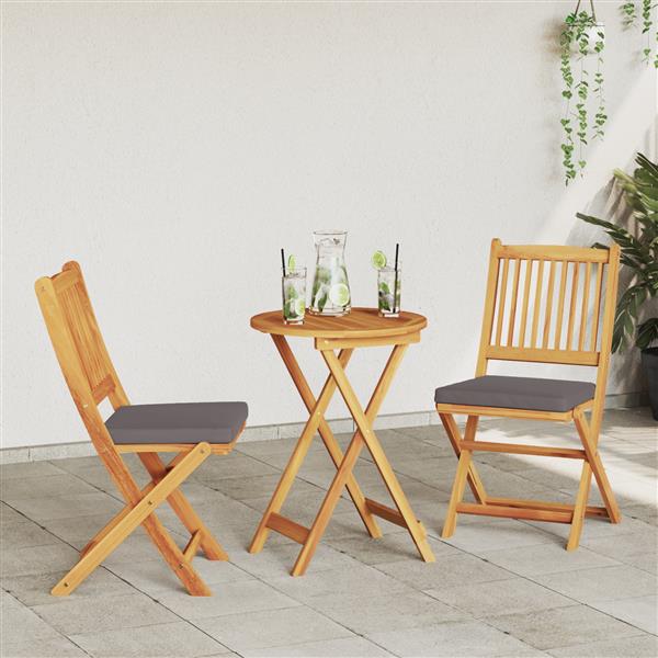 Grote foto vidaxl tuin bistro set 3 pcs bruin massief acaciahout tuin en terras tuinmeubelen