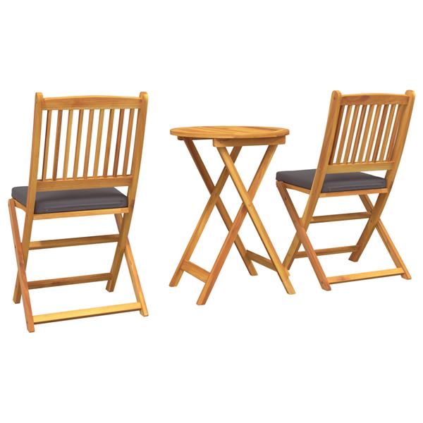 Grote foto vidaxl tuin bistro set 3 pcs bruin massief acaciahout tuin en terras tuinmeubelen