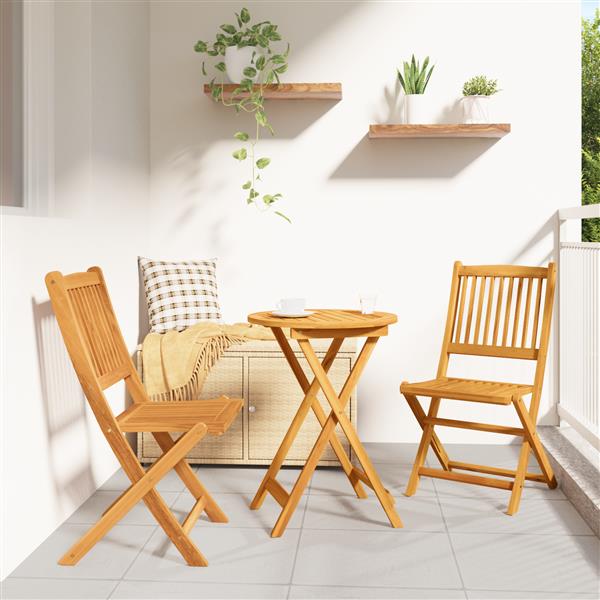 Grote foto vidaxl tuin bistro set 3 pcs bruin massief acaciahout tuin en terras tuinmeubelen
