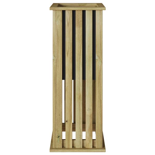 Grote foto vidaxl plantenbak bruin 33 x 33 x 85 cm ge mpregneerd grenen hout tuin en terras overige tuin en terras