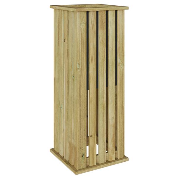 Grote foto vidaxl plantenbak bruin 33 x 33 x 85 cm ge mpregneerd grenen hout tuin en terras overige tuin en terras