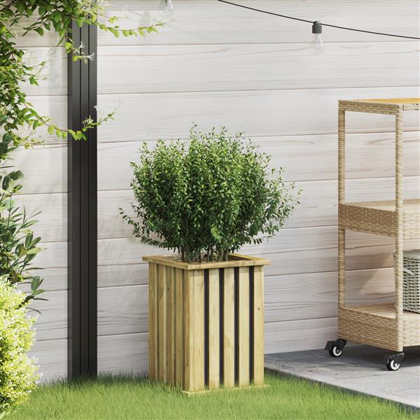 Grote foto vidaxl plantenbak bruin 33 x 33 x 45 cm ge mpregneerd grenen hout tuin en terras overige tuin en terras