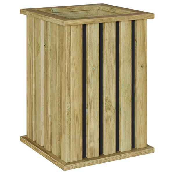 Grote foto vidaxl plantenbak bruin 33 x 33 x 45 cm ge mpregneerd grenen hout tuin en terras overige tuin en terras