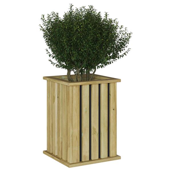 Grote foto vidaxl plantenbak bruin 33 x 33 x 45 cm ge mpregneerd grenen hout tuin en terras overige tuin en terras