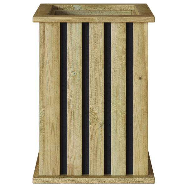 Grote foto vidaxl plantenbak bruin 33 x 33 x 45 cm ge mpregneerd grenen hout tuin en terras overige tuin en terras