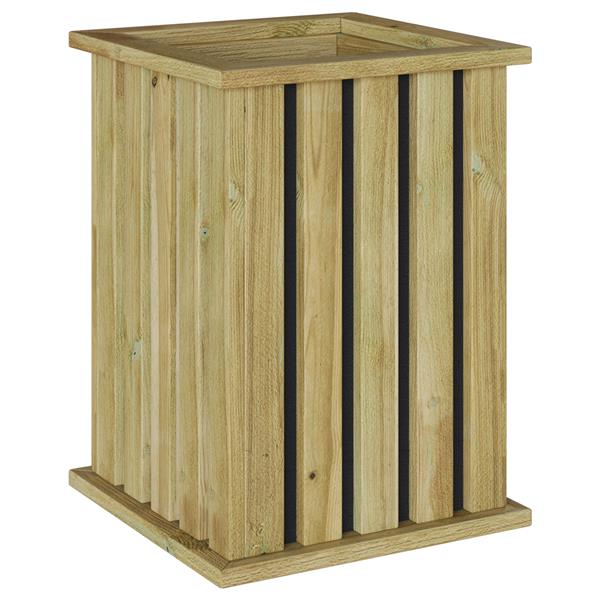 Grote foto vidaxl plantenbak bruin 33 x 33 x 45 cm ge mpregneerd grenen hout tuin en terras overige tuin en terras