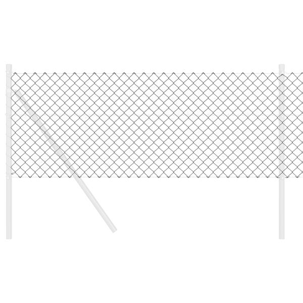 Grote foto vidaxl kettenschakelhek grijs 10 x 0.4 m staal tuin en terras hekken en schuttingen