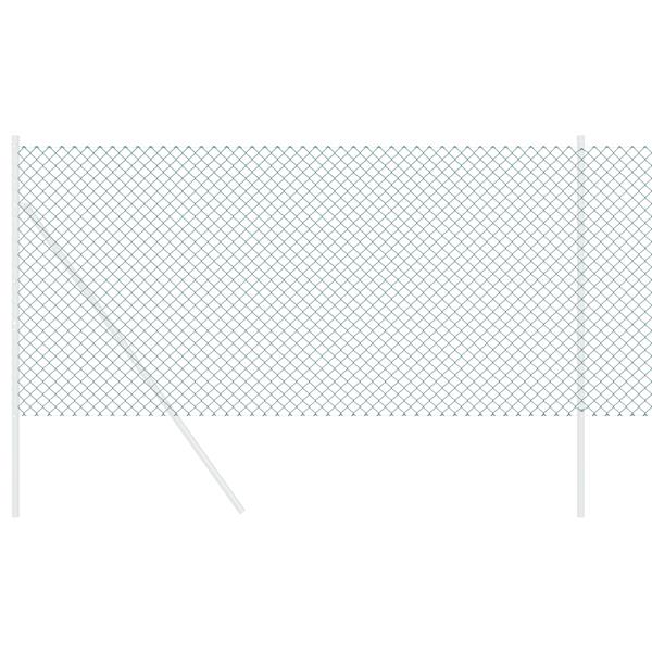 Grote foto vidaxl kettenschakelhek groen 25 x 0.6 m staal tuin en terras hekken en schuttingen