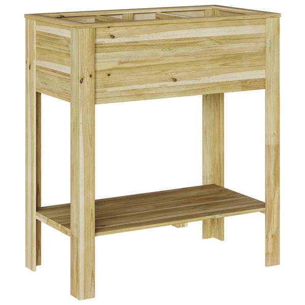 Grote foto vidaxl plantenstandaard met plank bruin 85 x 46 x 94 cm tuin en terras overige tuin en terras