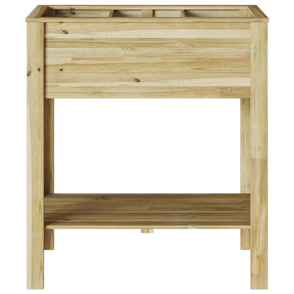 Grote foto vidaxl plantenstandaard met plank bruin 85 x 46 x 94 cm tuin en terras overige tuin en terras