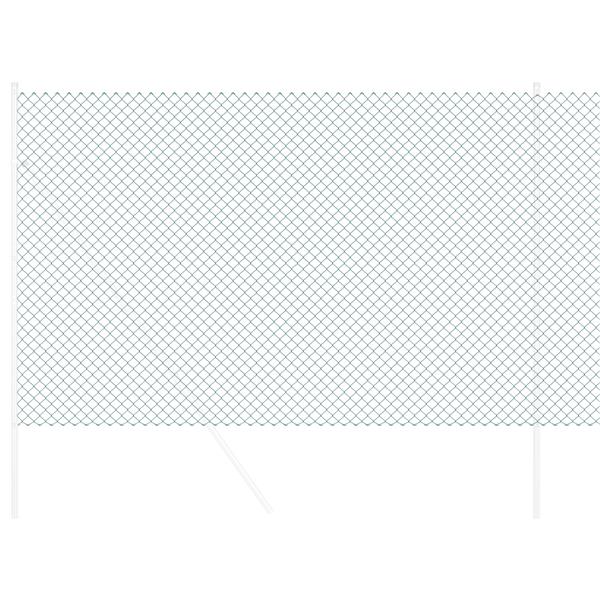 Grote foto vidaxl kettenschakelhek groen 10 x 1.5 m staal tuin en terras hekken en schuttingen