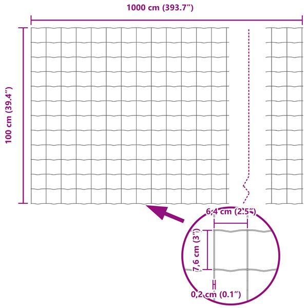 Grote foto vidaxl euro hek zilver 1 x 10 m warmverzinkt ijzer tuin en terras hekken en schuttingen