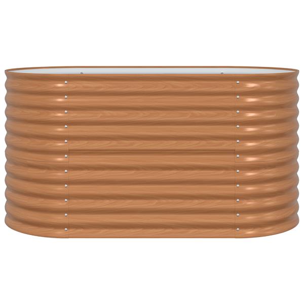 Grote foto vidaxl verhoogde plantenbak bruin 160 x 80 x 81 cm staal tuin en terras overige tuin en terras