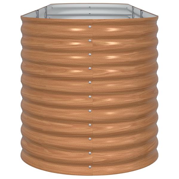 Grote foto vidaxl verhoogde plantenbak bruin 320 x 80 x 81 cm staal tuin en terras overige tuin en terras