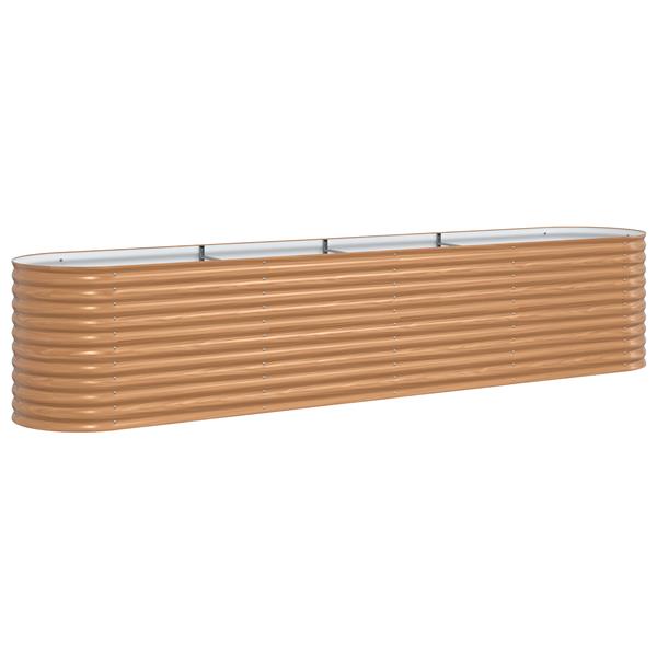 Grote foto vidaxl verhoogde plantenbak bruin 400 x 80 x 81 cm staal tuin en terras overige tuin en terras