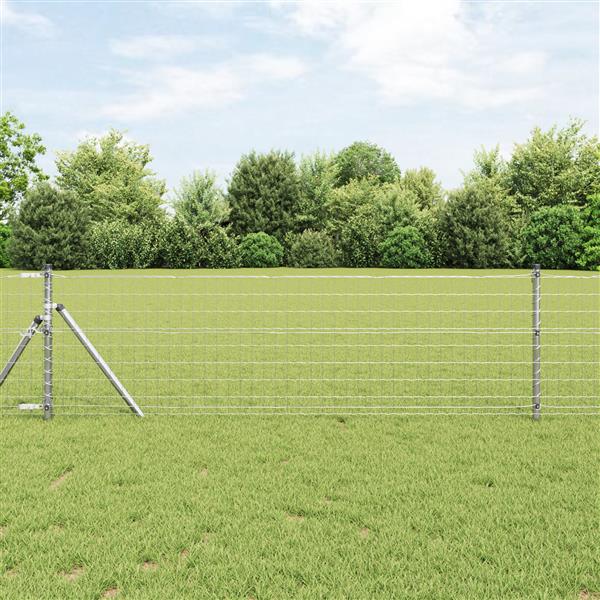 Grote foto vidaxl euro hek zilver 0.8 x 25 m warmverzinkt ijzer tuin en terras hekken en schuttingen