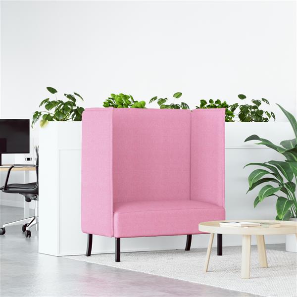 Grote foto vidaxl hoge rug bank roze 109 x 56 x 121 cm stof huis en inrichting bankstellen