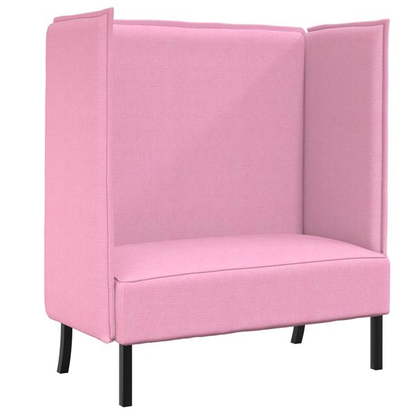 Grote foto vidaxl hoge rug bank roze 109 x 56 x 121 cm stof huis en inrichting bankstellen