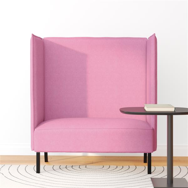 Grote foto vidaxl hoge rug bank roze 109 x 56 x 121 cm stof huis en inrichting bankstellen