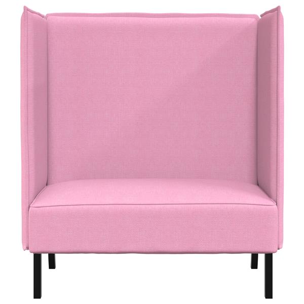 Grote foto vidaxl hoge rug bank roze 109 x 56 x 121 cm stof huis en inrichting bankstellen