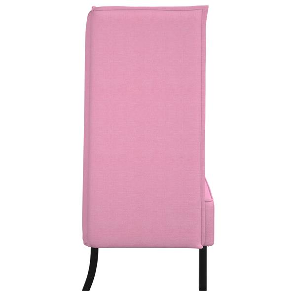 Grote foto vidaxl hoge rug bank roze 109 x 56 x 121 cm stof huis en inrichting bankstellen