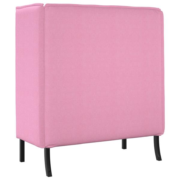 Grote foto vidaxl hoge rug bank roze 109 x 56 x 121 cm stof huis en inrichting bankstellen