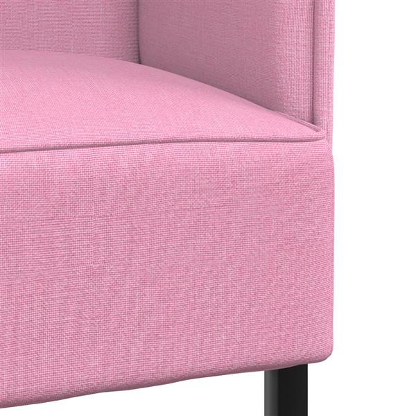 Grote foto vidaxl hoge rug bank roze 109 x 56 x 121 cm stof huis en inrichting bankstellen