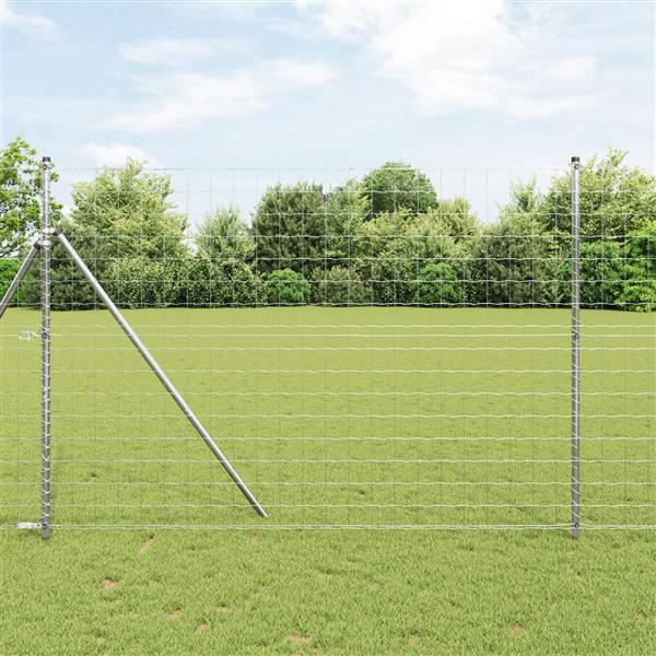 Grote foto vidaxl euro hek zilver 1.5 x 10 m warmverzinkt ijzer tuin en terras hekken en schuttingen
