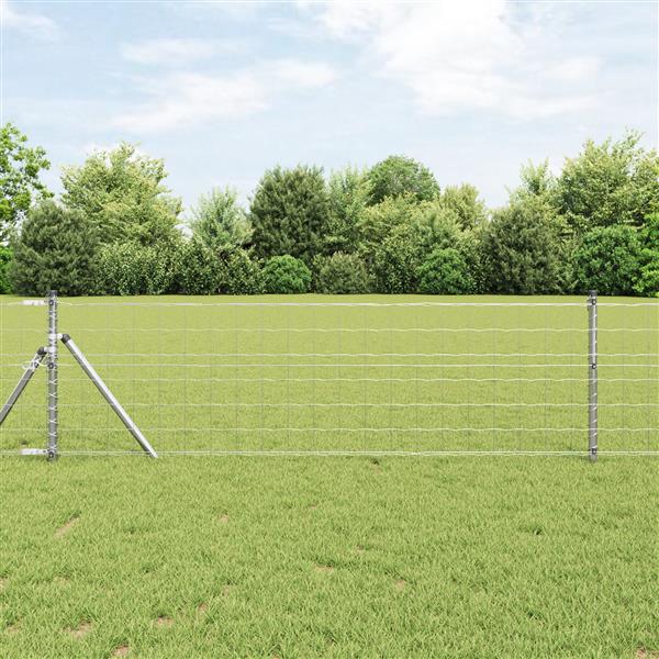 Grote foto vidaxl euro hek zilver 0.8 x 10 m warmverzinkt ijzer tuin en terras hekken en schuttingen