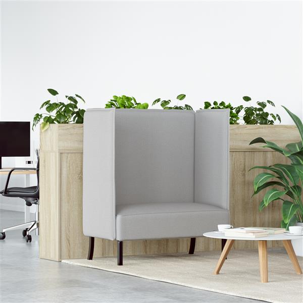 Grote foto vidaxl hoge rug bank wolken grijs 109 x 56 x 121 cm stof huis en inrichting bankstellen
