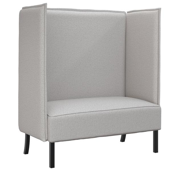 Grote foto vidaxl hoge rug bank wolken grijs 109 x 56 x 121 cm stof huis en inrichting bankstellen